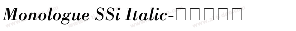 Monologue SSi Italic字体转换